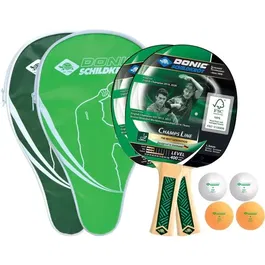 Schildkröt Set de Tennis de Table CHAMPS Line 400 FSC - 2 Raquettes ITTF, 4 Balles et Étuis, Revêtement 1.5 mm, Pour Débutants et Scolaire