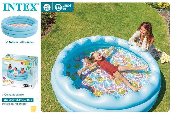 Intex Piscine Gonflable Wavy Edge 168 x 45 cm, Capacité 575 Litres, Pour Enfants dès 36 Mois, Rond