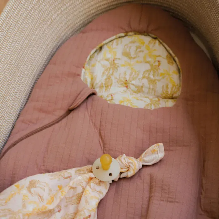 Domiva Nid d'ange bébé réversible uni et motif Safari Rose Blush 0-3 mois en 100% coton et velours côtelé, pour maison et sorties