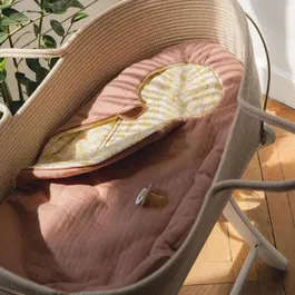 Domiva Nid d'ange bébé réversible uni et motif Safari Rose Blush 0-3 mois en 100% coton et velours côtelé, pour maison et sorties