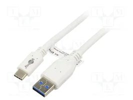 GOOBAY Câble USB 3.0 de l'USB A vers l'USB C, 1m, blanc