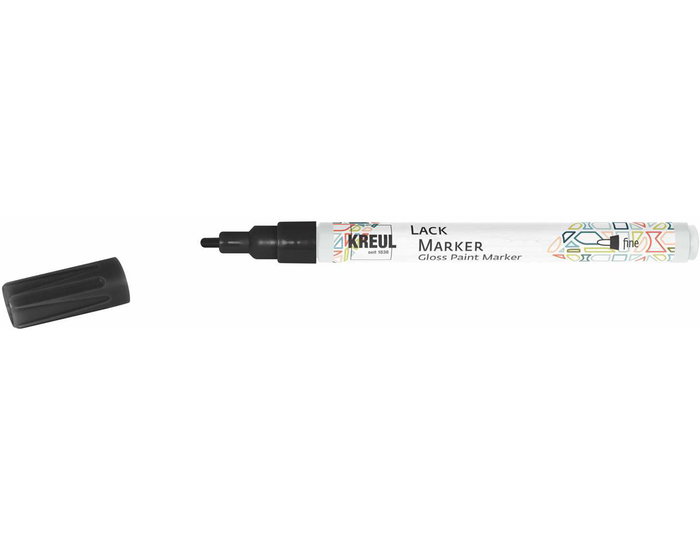 Kreul LACK MARKER Marqueur de peinture brillante noir pointe fine 1-2mm Kreul LACK MARKER Marqueur de peinture brillante noir pointe fine 1-2mm