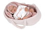 Muñecas Arias Poupée Elegance 40 cm Andie Rosa avec Capazo, Mécanisme Pleurs Try Me, Sac, Espagnol