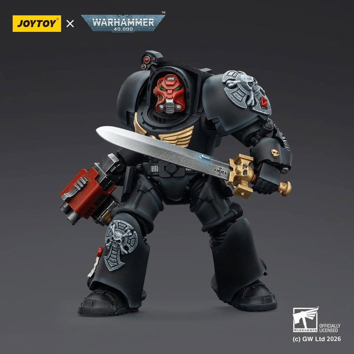 Joy Toy (CN) Warhammer 40,000 figurine Black Templars Terminator avec Épée de puissance et Bolter de tempête