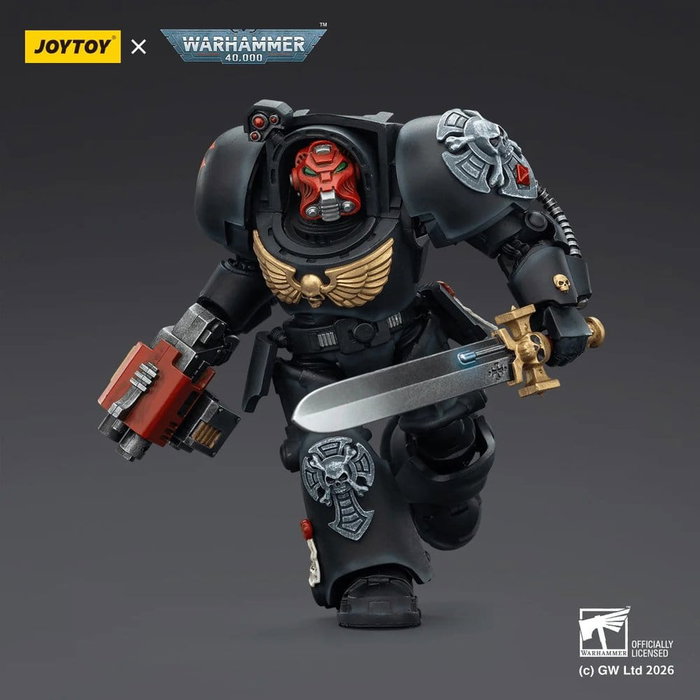 Joy Toy (CN) Warhammer 40,000 figurine Black Templars Terminator avec Épée de puissance et Bolter de tempête