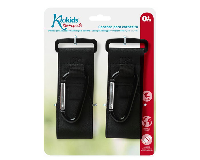 KioKids Mousquetons pour Poussette Noir