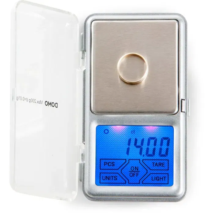 DOMO Balance de Cuisine Électronique DO9096W, Précision 0.01g, Capacité 0.2kg, Affichage LED, Fonction Tare