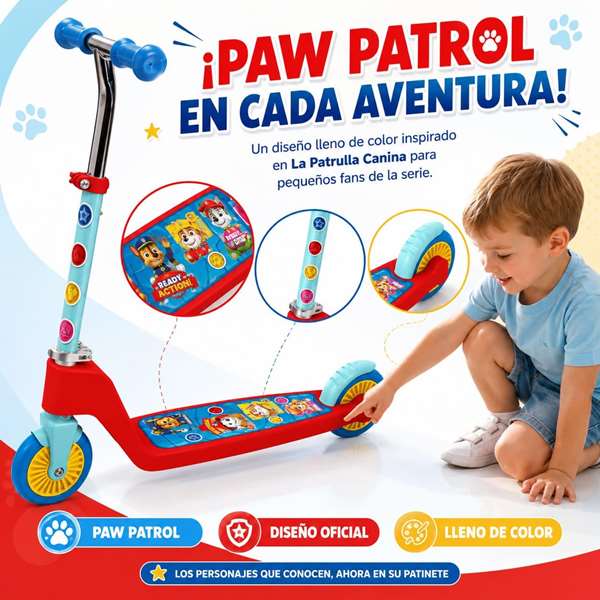 JugaToys Patinete à 2 roues pliable Paw Patrol