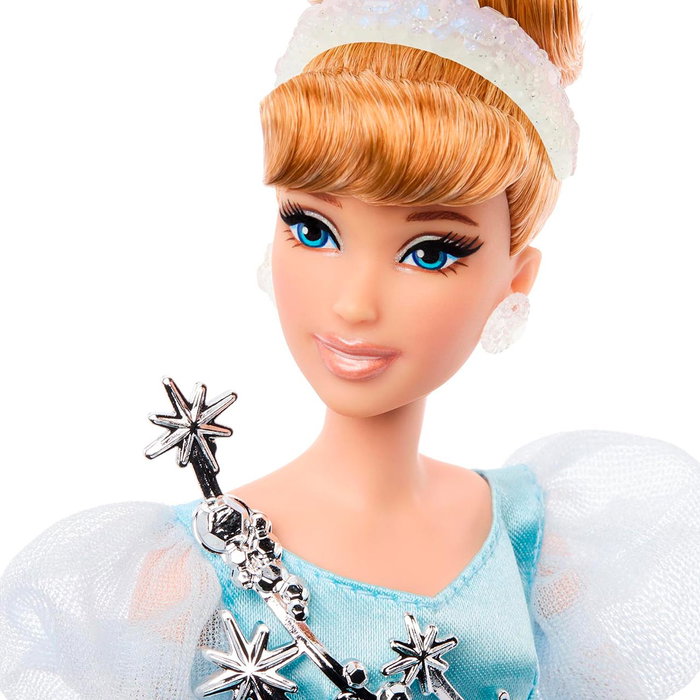 Mattel Poupée de Collection Cendrillon Disney 100e Anniversaire - Édition Spéciale avec Robe Bleue Satinée et Brillants - Hlx60