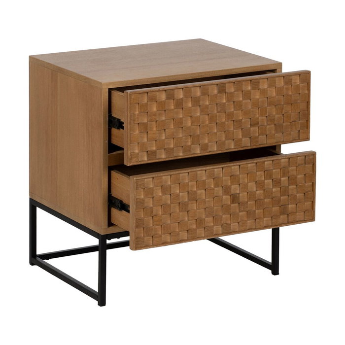 BigBuy Home Table de Nuit MARIGNI Noir Naturel BigBuy Home Table de Nuit MARIGNI Noir Naturel