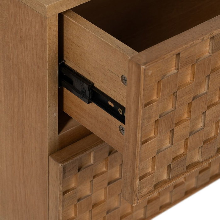 BigBuy Home Table de Nuit MARIGNI Noir Naturel BigBuy Home Table de Nuit MARIGNI Noir Naturel