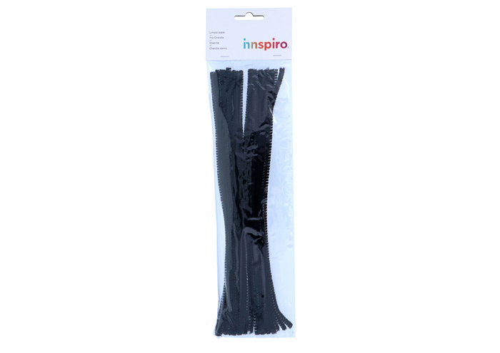 Innspiro Limpiapipas Chenille Noir 6mm x 30cm, 25 unités