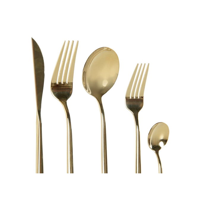 Couverts DKD Home Decor Doré Acier inoxydable 3 x 1,5 x 13 cm 20 Pièces Couverts DKD Home Decor Doré Acier inoxydable 3 x 1,5 x 13 cm 20 Pièces