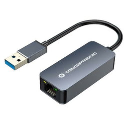 Conceptronic ABBY12G Adaptateur USB 3.0 vers RJ45 2.5 Gigabit Ethernet, Plug and Play, compatible Windows/Mac/Linux/Nintendo Switch, gris