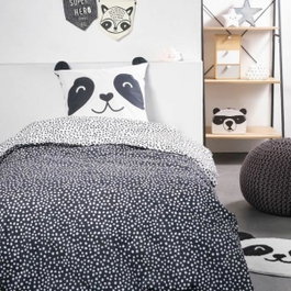 Today Parure de lit FUNNY2.8 Blanc et noir 140x200 cm, 1 personne