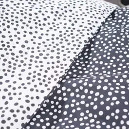 TODAY Parure de lit 1 personne housse de couette 140x200 + taie d'oreiller avec oreilles FUNNY2.8 - Blanc et noir