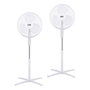 Edm Lot de 2 ventilateurs sur pied blancs 38 W