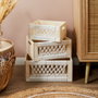 Home Deco Factory Ensemble de 3 boîtes en bois style bohème