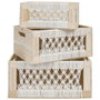 Home Deco Factory Ensemble de 3 boîtes en bois style bohème
