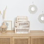 Home Deco Factory Ensemble de 3 boîtes en bois style bohème