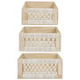 Home Deco Factory Ensemble de 3 boîtes en bois style bohème