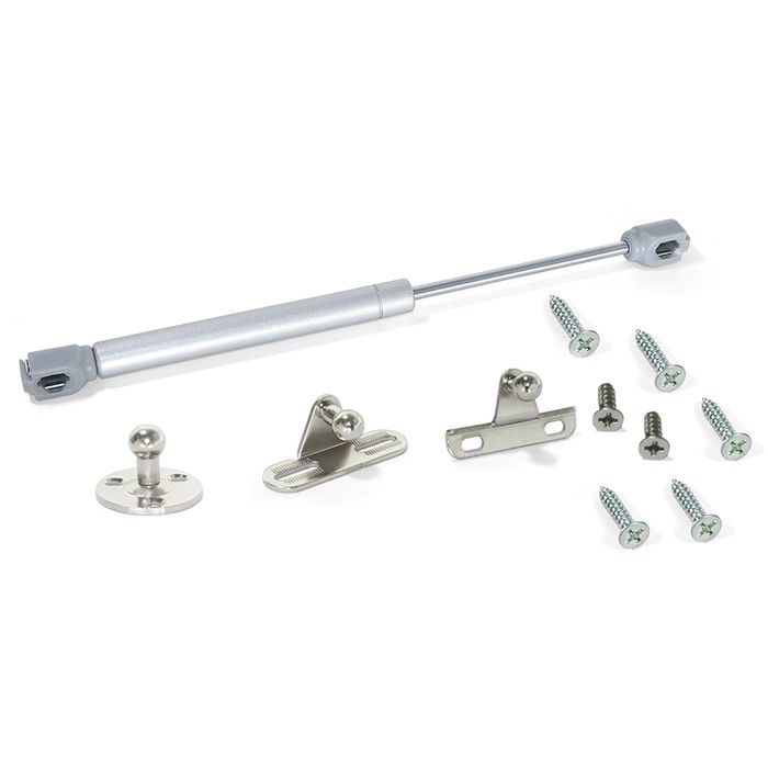 Emuca Lot de 10 pistons pour portes Relevable H, 5kg, course 100mm, avec loquets, acier et plastique, gris métallisé Emuca Lot de 10 pistons pour portes Relevable H, 5kg, course 100mm, avec loquets, acier et plastique, gris métallisé