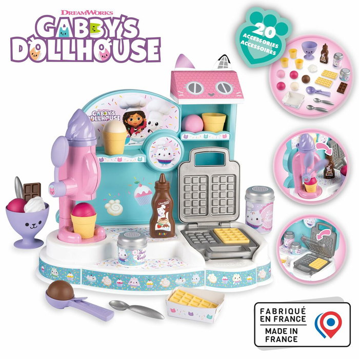 Smoby Gabby et la Maison Magique - Marchande de glaces avec 20 accessoires