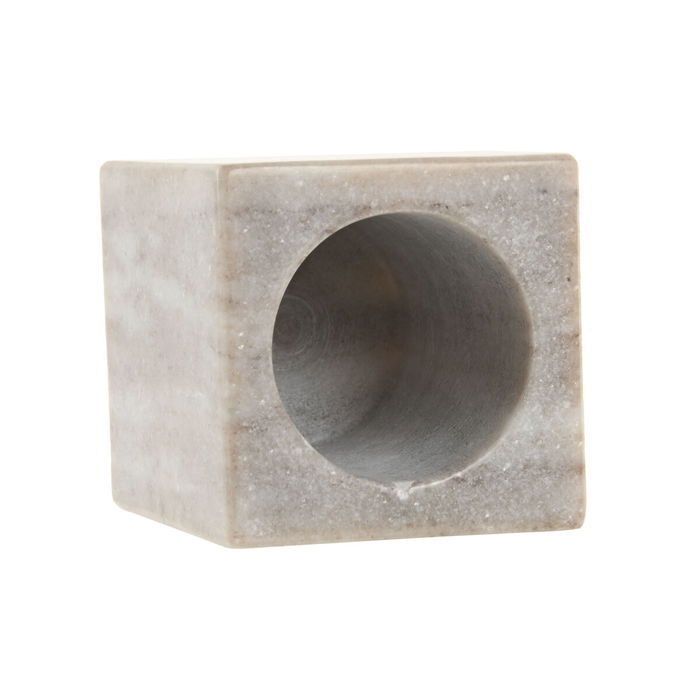 Support pour brosses à dents Home ESPRIT Blanc Marron Marbre 7,5 x 7,5 x 10,5 cm