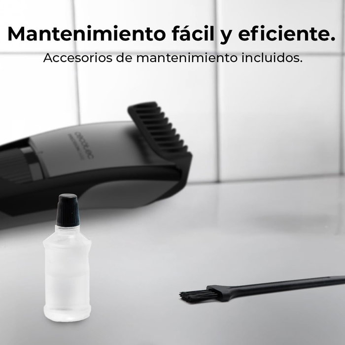 Tondeuse Cecotec PrecisionCare Barber portable, longueur réglable, facile à nettoyer, noir