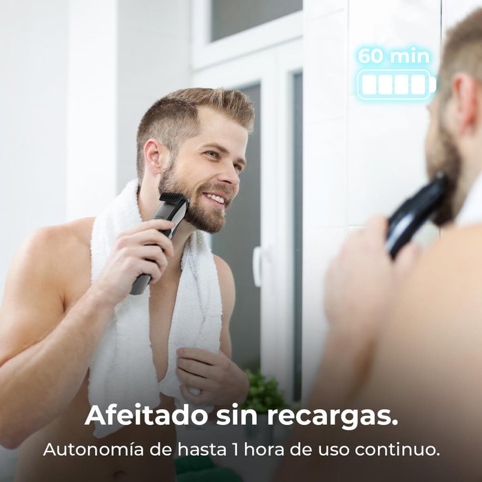 Tondeuse Cecotec PrecisionCare Barber portable, longueur réglable, facile à nettoyer, noir