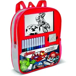 Multiprint 24873 - Sac à Dos Créatif Garni avec 4 Tampons Avengers, Feutres, Stickers et Livre d'Activités - Loisir Enfant à Partir de 3 Ans