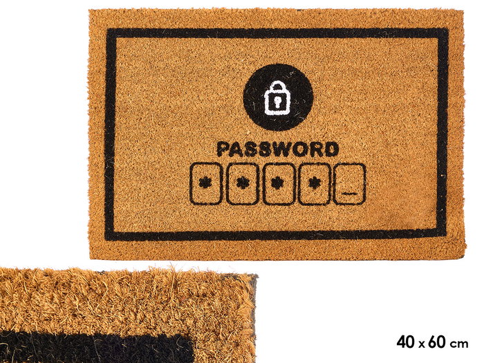 GIFTDECOR Felpudo Password 40 x 60 cm, Fibre de coco et PVC, Marron et Noir (Set de 10) GIFTDECOR Felpudo Password 40 x 60 cm, Fibre de coco et PVC, Marron et Noir (Set de 10)