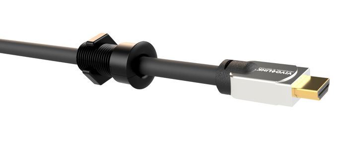 Vivolink Passe-câble de bureau pour câbles HDMI, DisplayPort, USB-C, RJ45 - Compatible plateaux jusqu'à 55 mm, Noir
