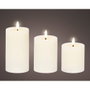 Lumineo Lot de 3 Bougies LED en Cire Blanche Diamètre 7 cm avec Tailles Variées Lumière Chaude