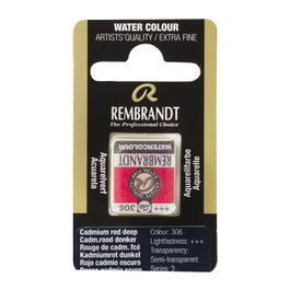 Rembrandt Aquarelle en Pastille Rouge Cadmium Foncé 306