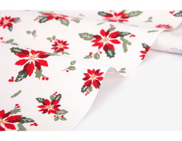 Dailylike Tissu coton Oxford Poinsettia 1,50m x 3m Noël