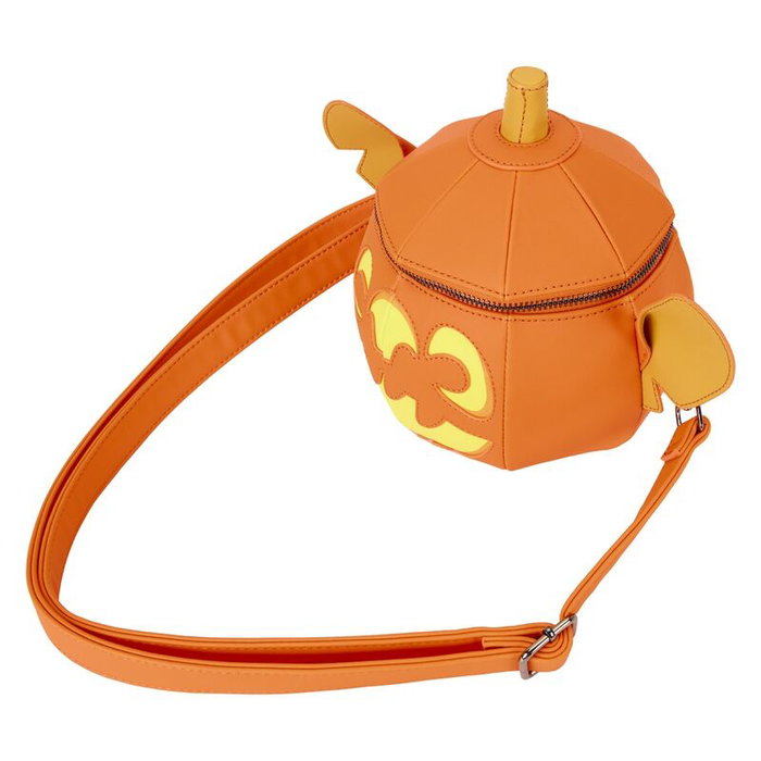 LOUNGEFLY Sac à dos Disney Loungefly Pumpkin Stitch - Taille 18x16.25x18 cm - En cuir vegan - Tirants ajustables et détails brillants