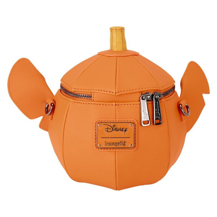 LOUNGEFLY Sac à dos Disney Loungefly Pumpkin Stitch - Taille 18x16.25x18 cm - En cuir vegan - Tirants ajustables et détails brillants