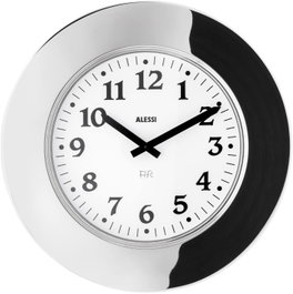 Alessi Horloge murale Momento en acier inoxydable 18/10