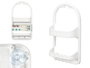 Berilo Étagère 2 Niveaux Blanc avec Crochets à Ventouse 26.7x50x12 cm Plastique (Set de 12)