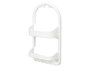 Berilo Étagère 2 Niveaux Blanc avec Crochets à Ventouse 26.7x50x12 cm Plastique (Set de 12)