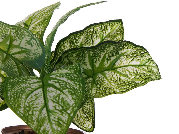 Ibergarden Plante Artificielle Verte en Pot Cuivre 26x26x26 cm Plastique et Métal (Set de 12)
