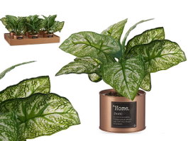 Ibergarden Plante Artificielle Verte en Pot Cuivre 26x26x26 cm Plastique et Métal (Set de 12)