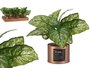 Ibergarden Plante Artificielle Verte en Pot Cuivre 26x26x26 cm Plastique et Métal (Set de 12)