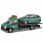 Color Baby - Camion remorque avec voiture métallique, échelle 1:43, collection Street Fire - Modèles en assortiment