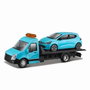 Color Baby - Camion remorque avec voiture métallique, échelle 1:43, collection Street Fire - Modèles en assortiment