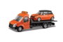 Color Baby - Camion remorque avec voiture métallique, échelle 1:43, collection Street Fire - Modèles en assortiment