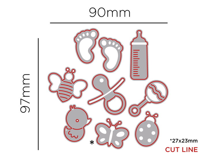 Misskuty Set de 9 emporte-pièces fins ZAG pour enfants