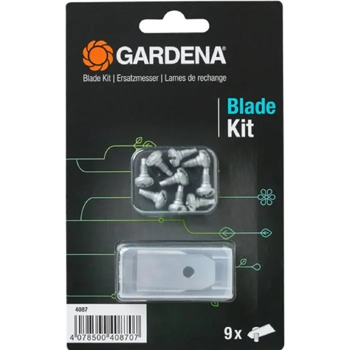 Gardena Set de 9 lames de rechange pour robots tondeuses - Haute précision - Remplacement facile - Coupe nette du gazon
