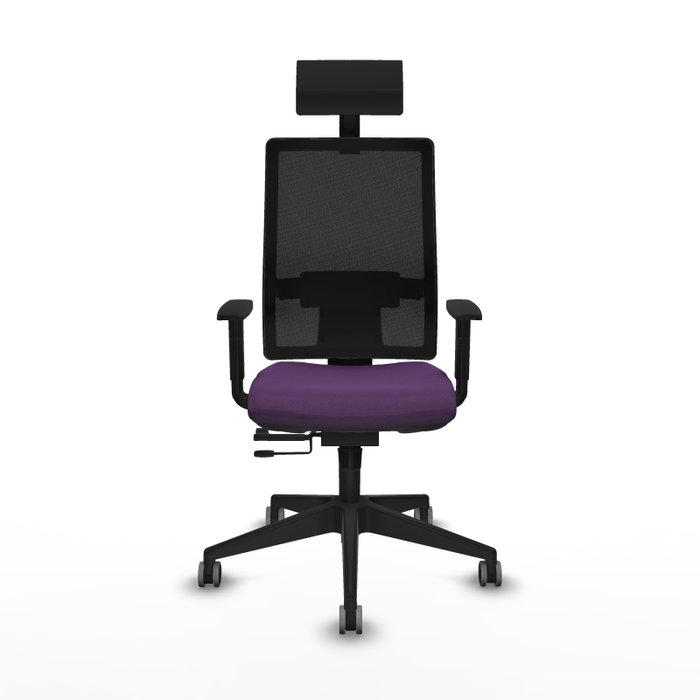 Piqueras y Crespo Chaise de Bureau Horna avec Appui-tête, Assise Violette et Dossier Noir